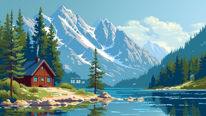 风景如画雪山河流