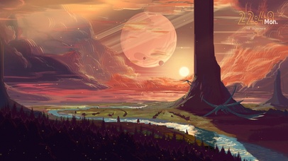 外星球的夕阳美景