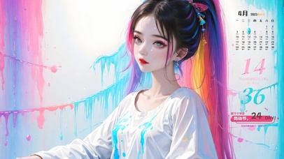 4k清纯彩墨女孩