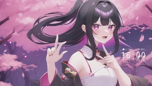 唯美樱花飘荡少女