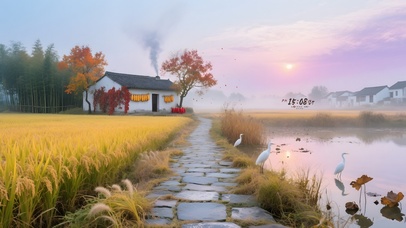 唯美秋天乡村田野