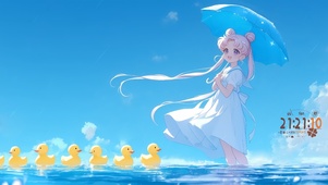 雨中美少女