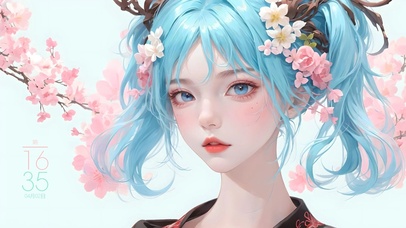 桃花清新小美女