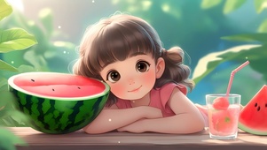 二次元夏日小女孩的悠闲时光