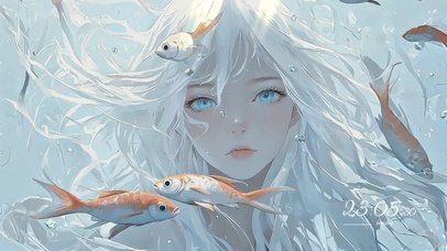 水中的白发少女