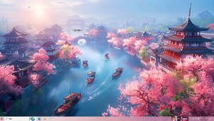 樱花湖水小船