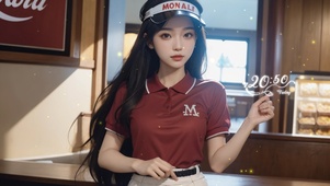 4k餐厅服务员美女