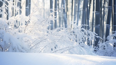 竹林雪景