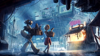 超宽带鱼屏4K【机器人与人】