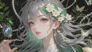 黑色系古风漫画女