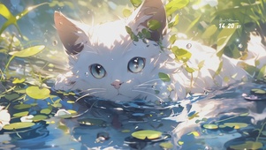 小猫游泳