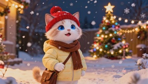 圣诞氛围小奶猫