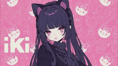 二次元粉色Kitty猫耳少女
