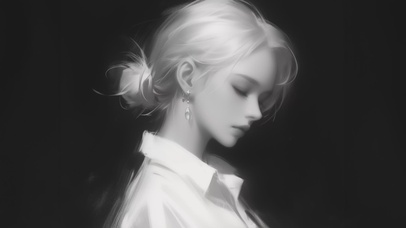 小清新黑白美女