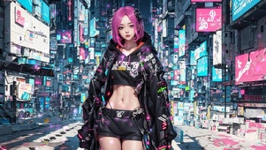 AI赛博朋克美少女