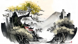 流水生财-银杏不负秋水纳满黄金