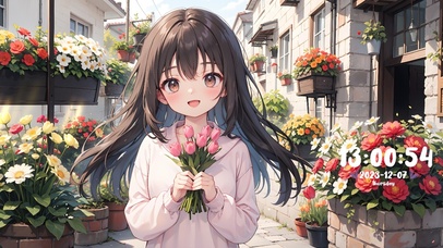 可爱捧花小女孩