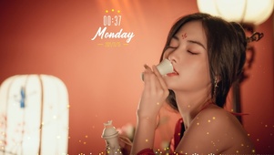 古装美女的喝酒瞬间
