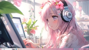 清纯粉发电竞女孩