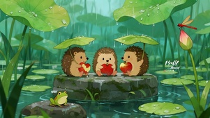 雨天小刺猬