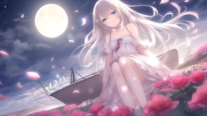 玫瑰沙滩的月光少女