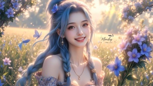 清纯鲜花女孩