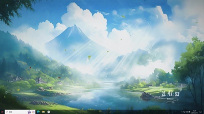 护眼绿色动漫场景-桌面主题