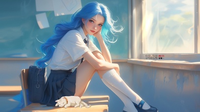 教室里可爱学妹