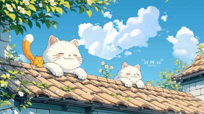 院墙看风景的猫咪