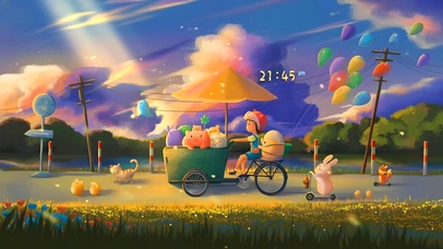 治愈黄昏动物树林小路