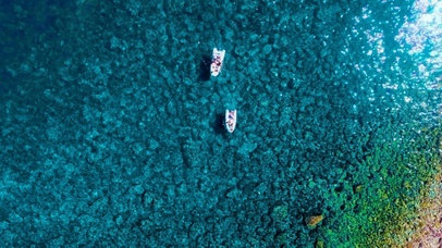 4k_俯视蓝色海洋