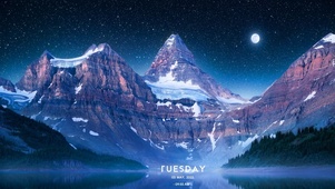 唯美星空雪山