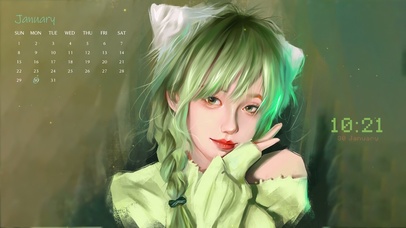 治愈丛林绿美女头像