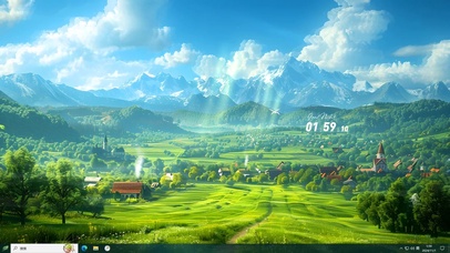 清新绿色护眼乡村