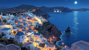 圣托里尼海岛夜晚