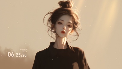 纯真丸子头少女