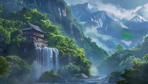 唯美 瀑布客栈