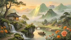鎏金归雁晚舟千山渡
