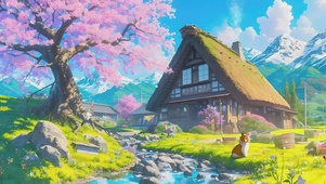 宫崎风格骏动漫场景