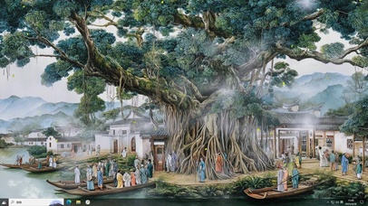 古树AI插画-桌面主题