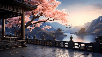 唯美古风国风山水仙境