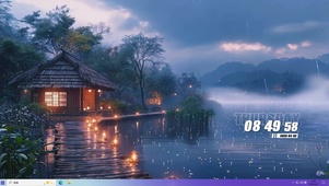 雨天乌云树木桌面主题