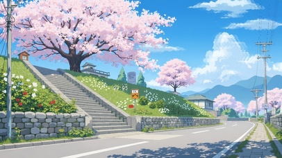 唯美の日系樱花街道