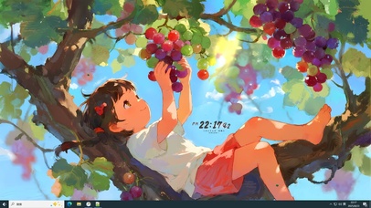 葡萄架下乘凉的女孩