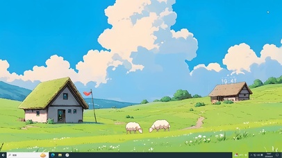 阳光草地小羊群