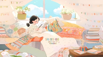 清新多巴胺插画少女