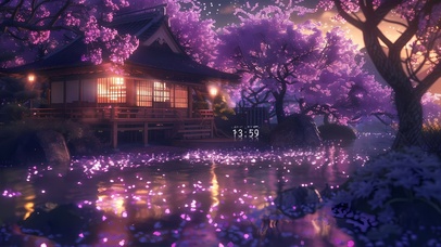 明月如霜照樱花