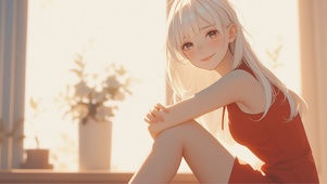 红色连衣裙