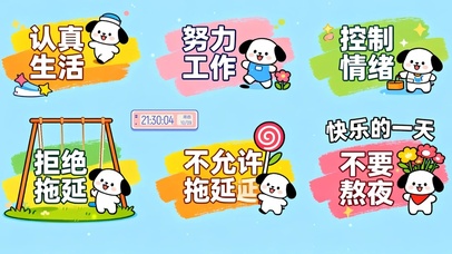 可爱狗狗励志文字卡通桌面