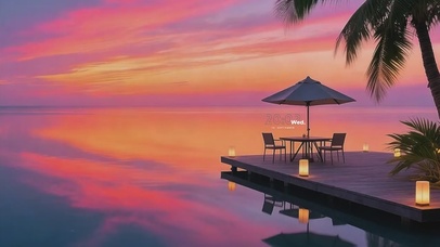 吹傍晚的风看晚霞